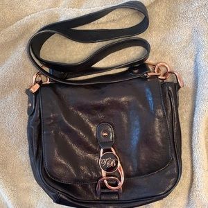 Ted Baker black crossbody with rose gold hardware
